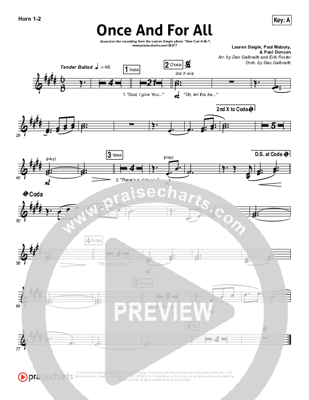 Once And For All Brass Pack (Lauren Daigle)