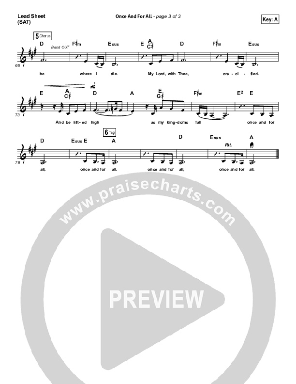 Once And For All Lead Sheet (SAT) (Lauren Daigle)