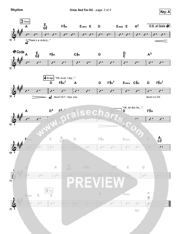 Once And For All Rhythm Chart (Lauren Daigle)