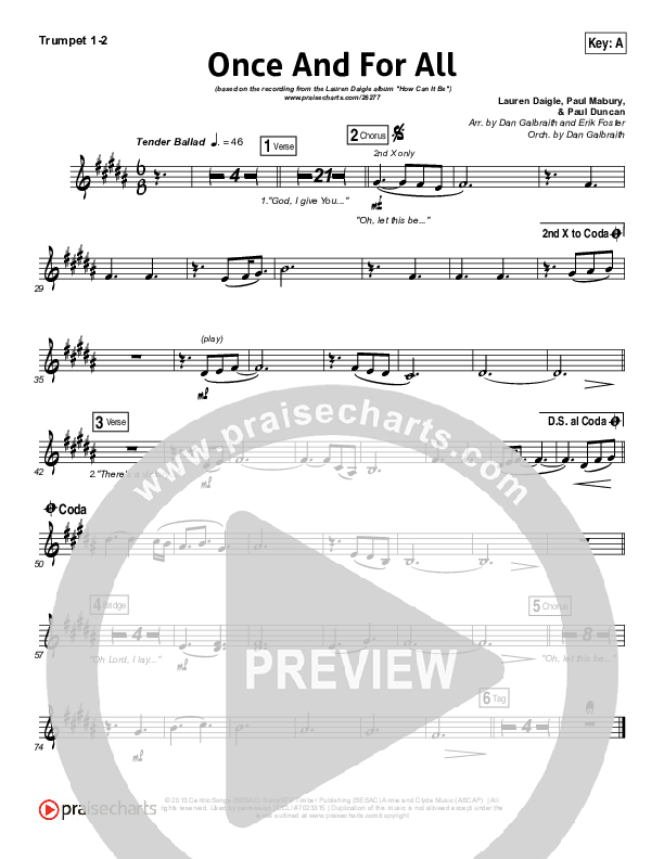 Once And For All Brass Pack (Lauren Daigle)