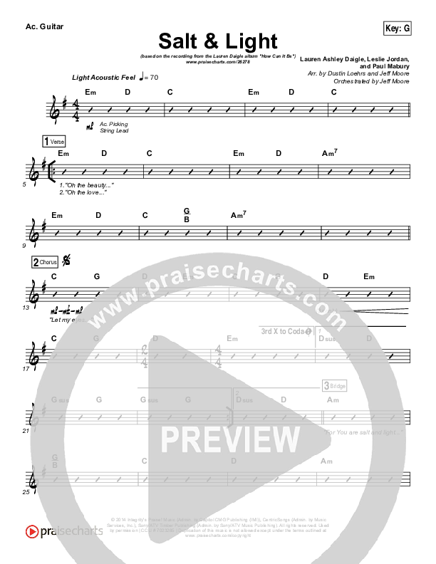 Salt & Light Acoustic Guitar (Lauren Daigle)