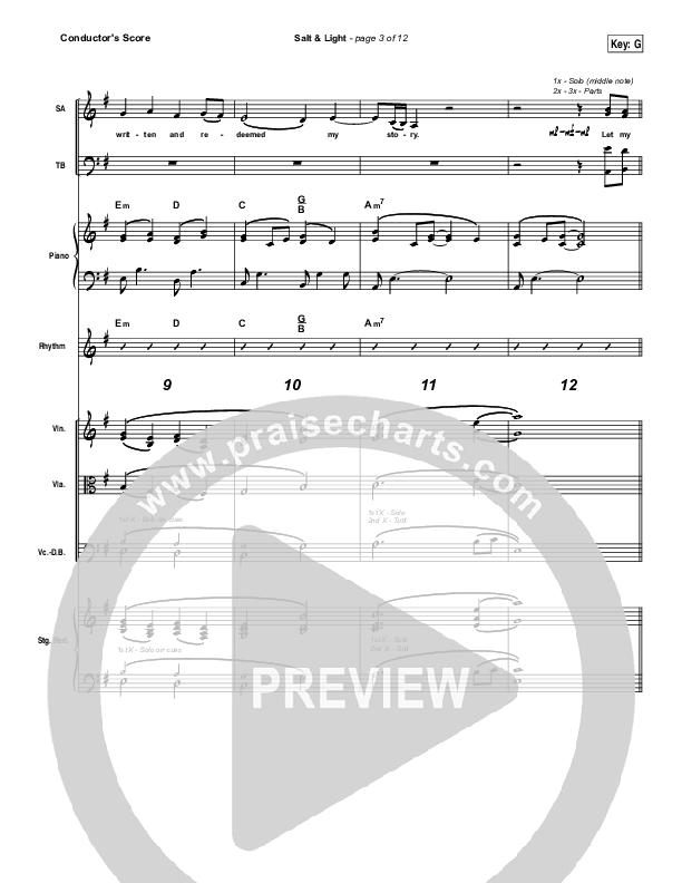Salt & Light Conductor's Score (Lauren Daigle)