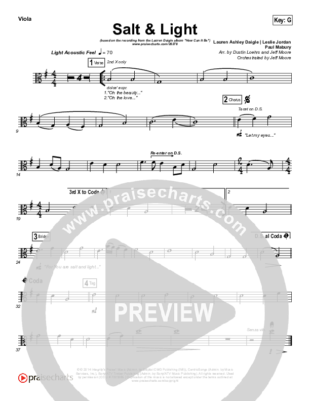 Salt & Light Viola (Lauren Daigle)