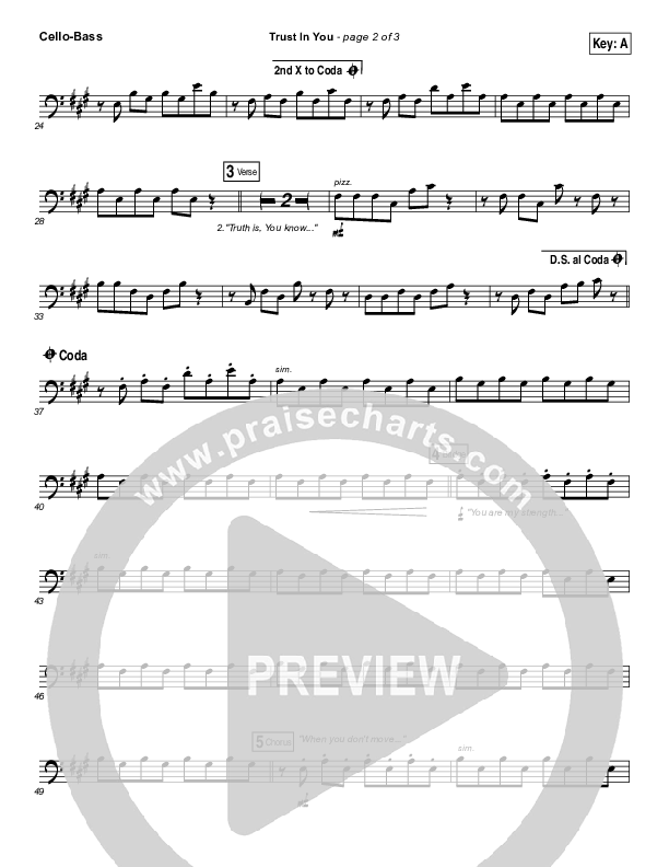 Trust In You Cello/Bass (Lauren Daigle)