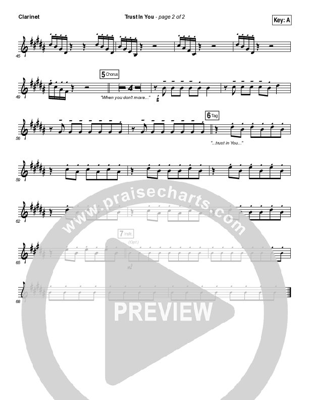 Trust In You Clarinet (Lauren Daigle)