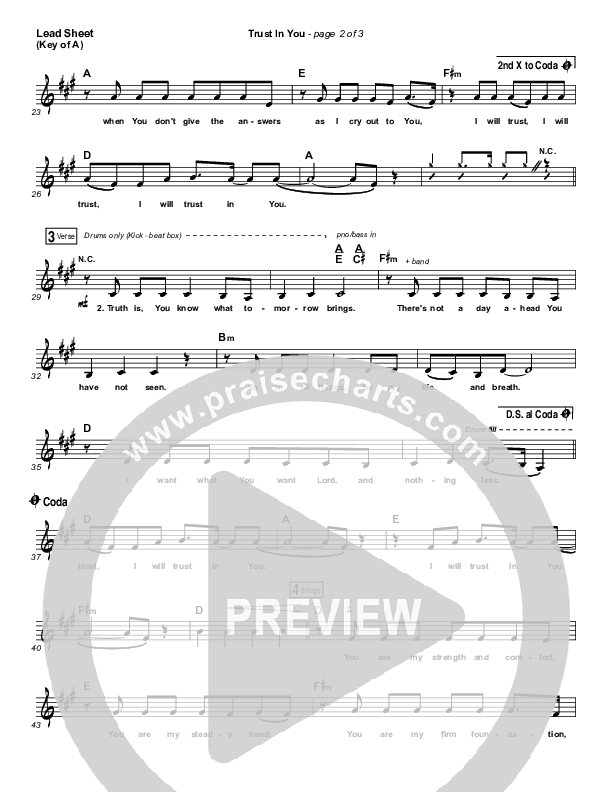 Trust In You Lead Sheet (Melody) (Lauren Daigle)