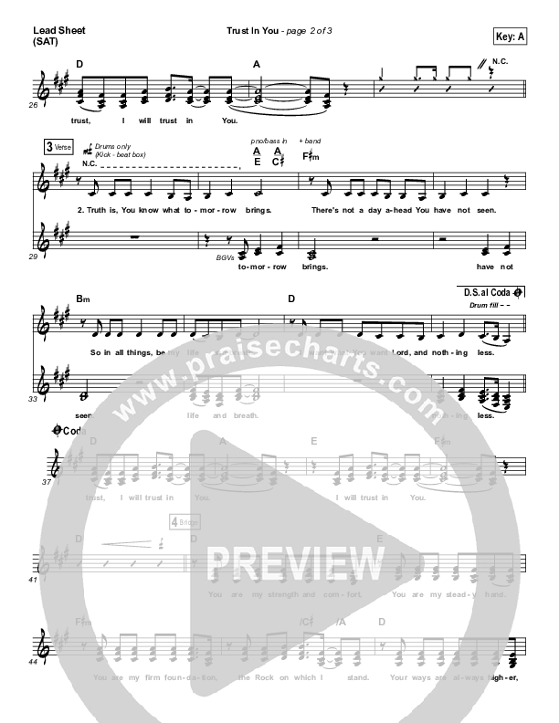 Trust In You Lead Sheet (SAT) (Lauren Daigle)