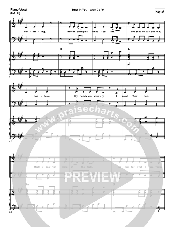 Trust In You Piano/Vocal (SATB) (Lauren Daigle)