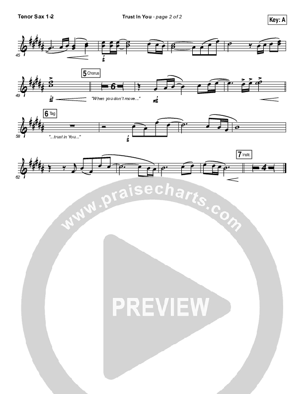 Trust In You Tenor Sax 1/2 (Lauren Daigle)