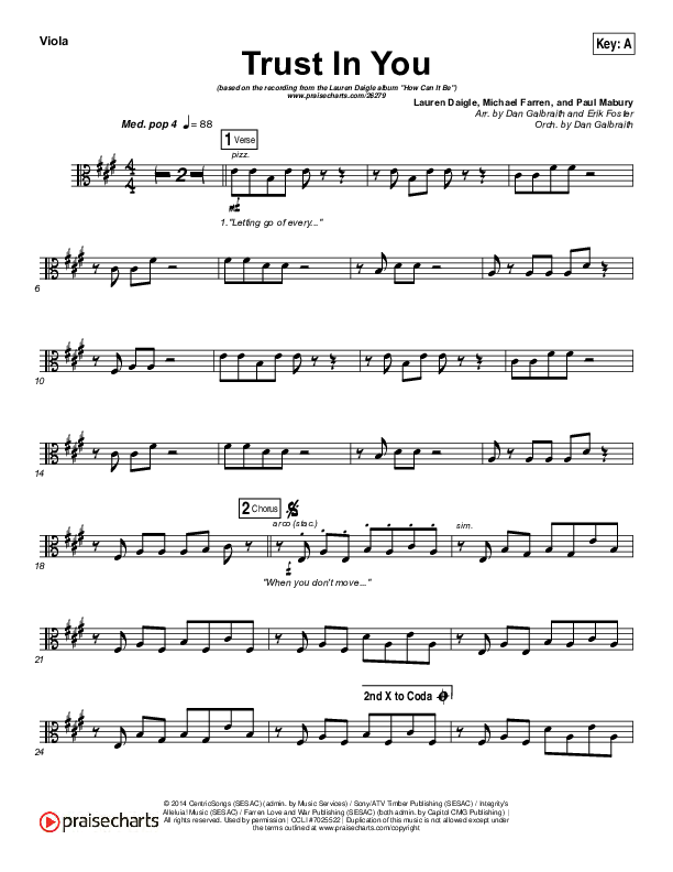 Trust In You Viola (Lauren Daigle)