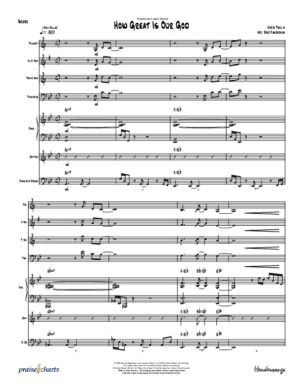 How Great Is Our God (Instrumental) Conductor's Score (Brad Henderson)