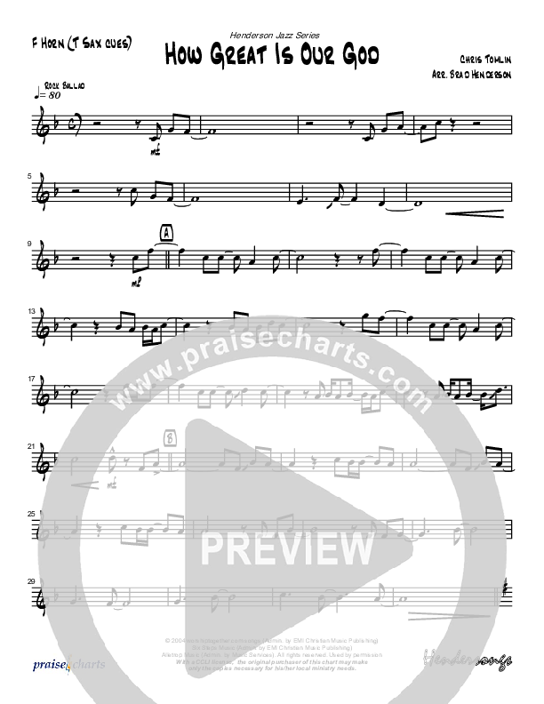 How Great Is Our God (Instrumental) French Horn (Brad Henderson)