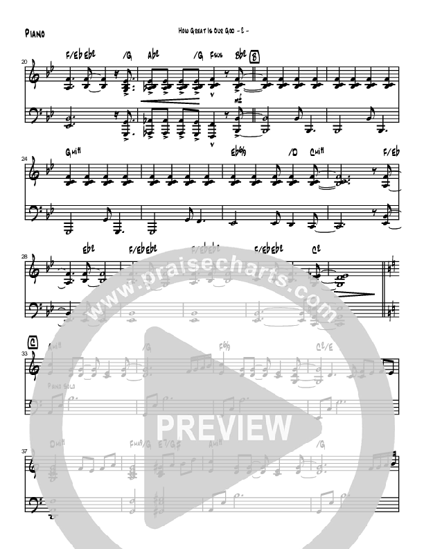 How Great Is Our God (Instrumental) Piano Sheet (Brad Henderson)