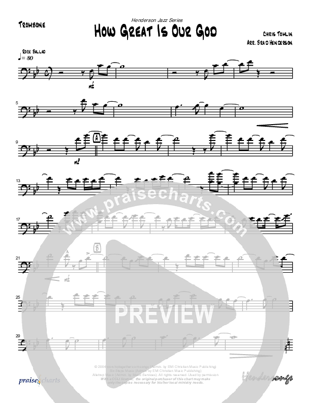 How Great Is Our God (Instrumental) Trombone (Brad Henderson)