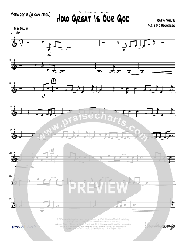 How Great Is Our God (Instrumental) Trumpet 2 (Brad Henderson)