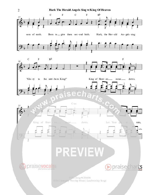 Hark The Herald (with King Of Heaven) Lead Sheet (PraiseVocals)
