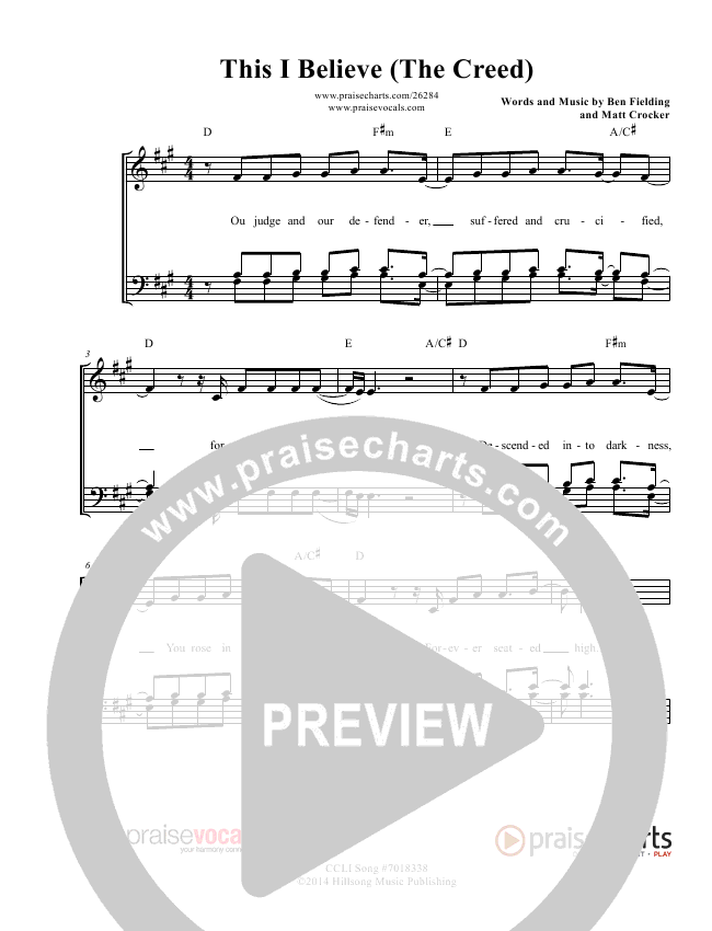 This I Believe (The Creed) Sheet Music (PraiseVocals) - PraiseCharts