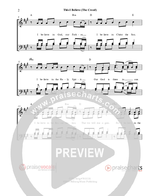 This I Believe (The Creed) Lead Sheet (PraiseVocals)