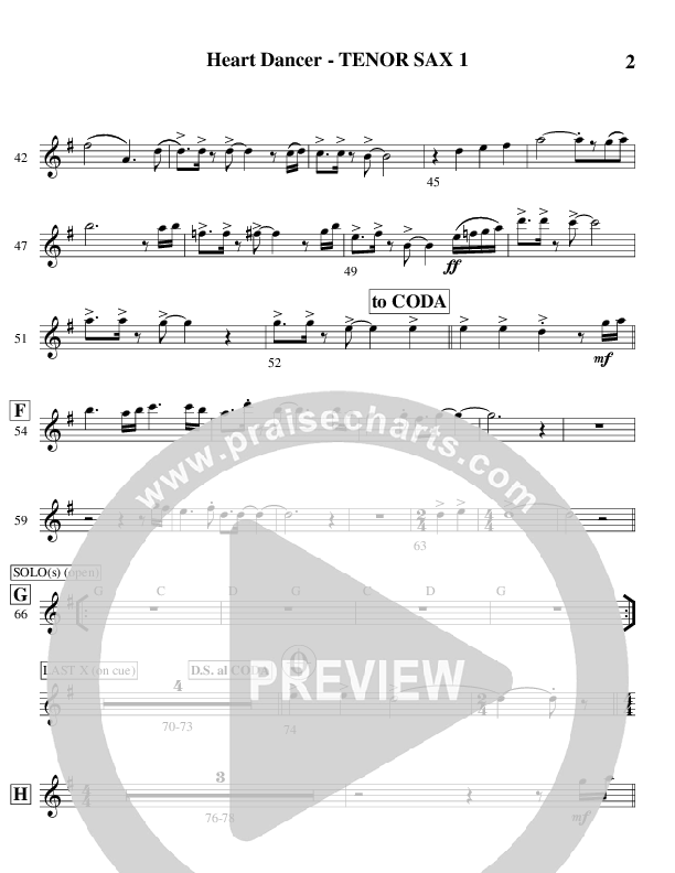 Heart Dancer (Instrumental) Tenor Sax 1/2 (Ric Flauding)