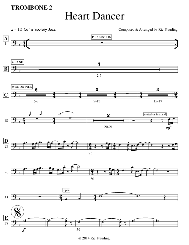 Heart Dancer (Instrumental) Trombone 2 (Ric Flauding)