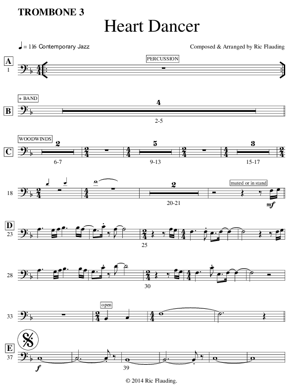 Heart Dancer (Instrumental) Trombone 3/4 (Ric Flauding)