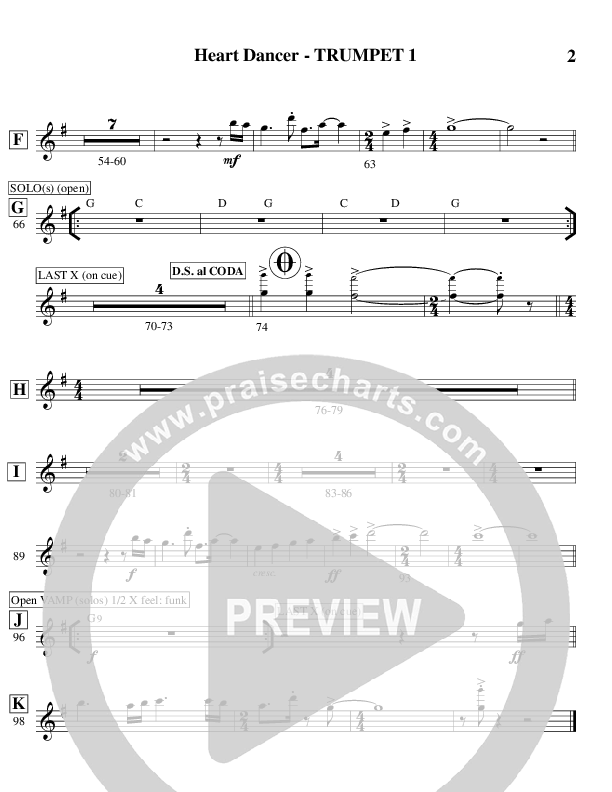 Heart Dancer (Instrumental) Trumpet 1 (Ric Flauding)