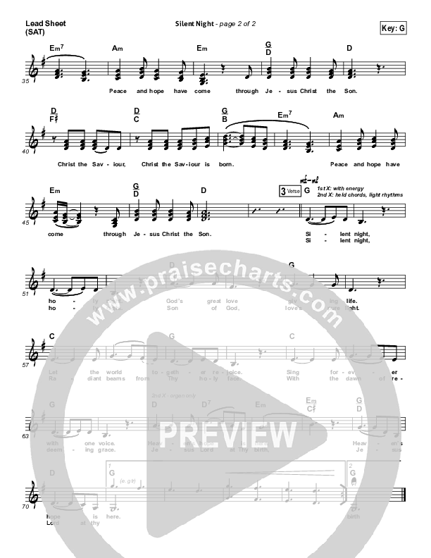 Silent Night (Christ The Saviour Is Born) Lead Sheet (SAT) (Faye Streek)
