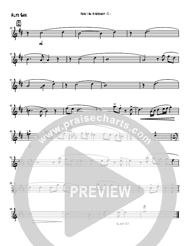 Here I Am To Worship (Instrumental) Alto Sax (Brad Henderson)