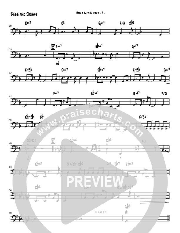 Here I Am To Worship (Instrumental) Bass Guitar (Brad Henderson)