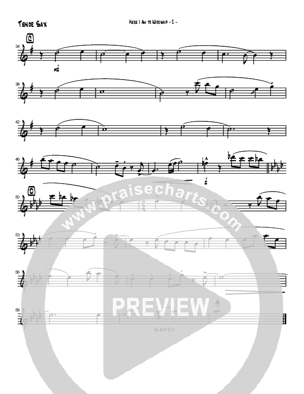 Here I Am To Worship (Instrumental) Tenor Sax 2 (Brad Henderson)