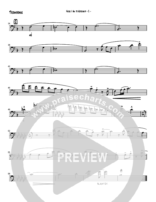 Here I Am To Worship (Instrumental) Trombone (Brad Henderson)
