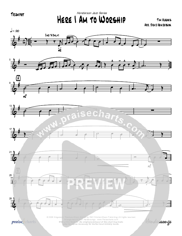 Here I Am To Worship (Instrumental) Trumpet (Brad Henderson)