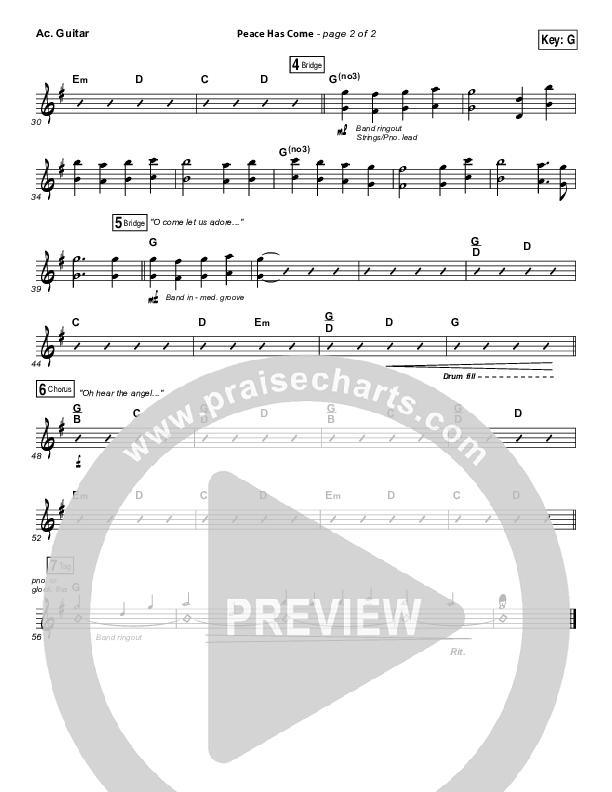 Peace Has Come Acoustic Guitar (Hillsong Worship)