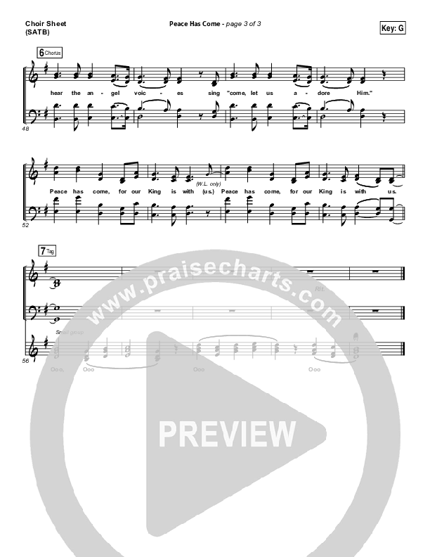 Peace Has Come Choir Vocals (SATB) (Hillsong Worship)