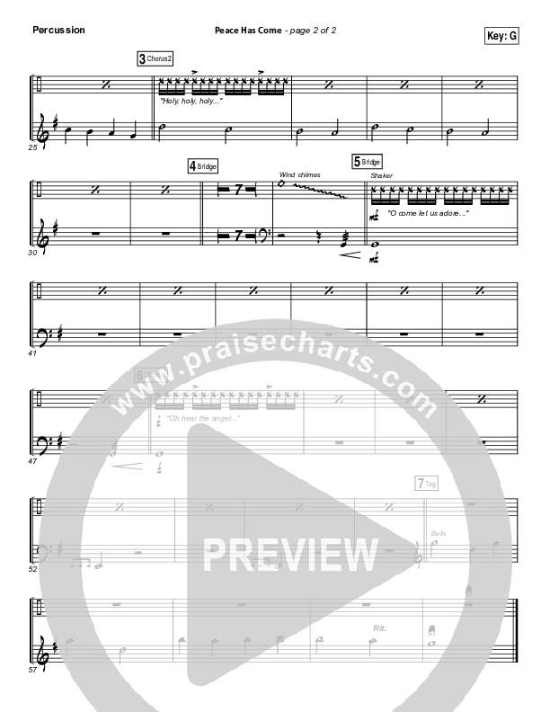 Peace Has Come Percussion (Hillsong Worship)