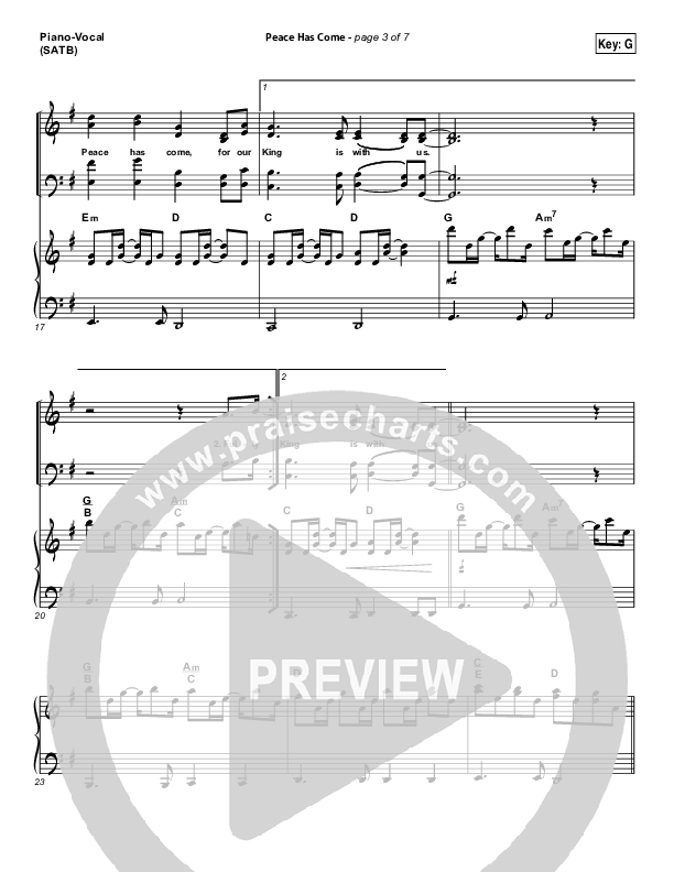 Peace Has Come Piano/Vocal (SATB) (Hillsong Worship)