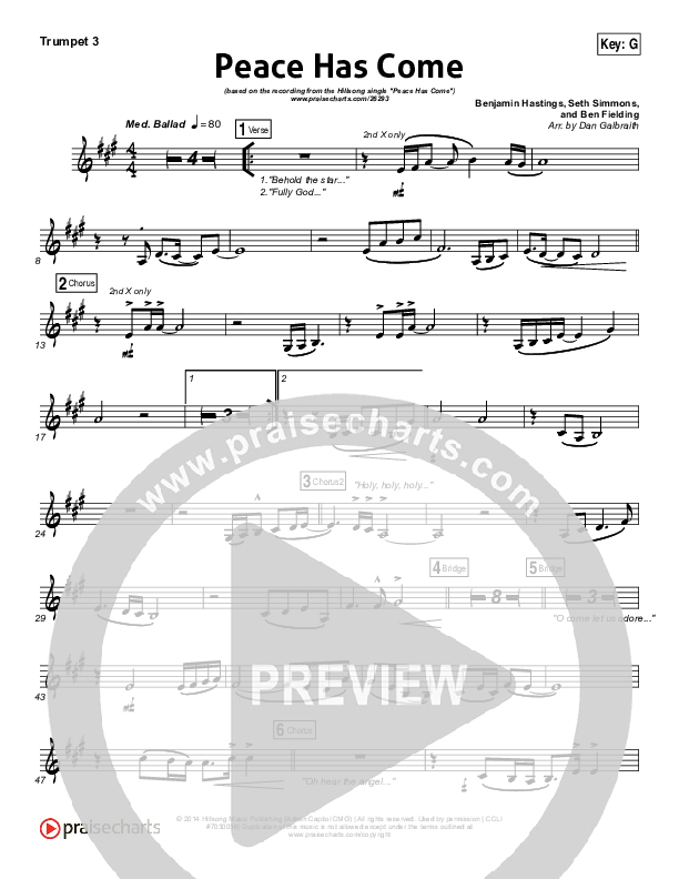 Peace Has Come Trumpet 3 (Hillsong Worship)
