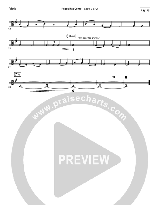 Peace Has Come Viola (Hillsong Worship)