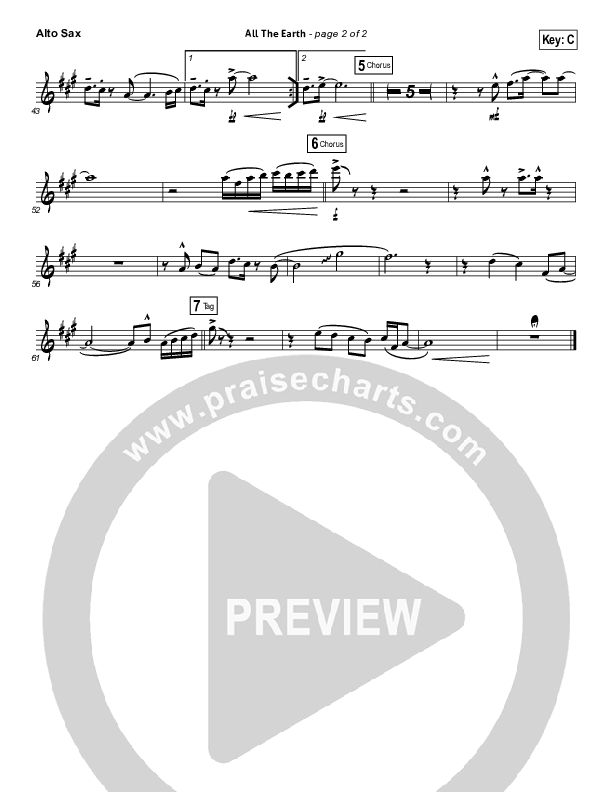 All The Earth Alto Sax (Vertical Worship)