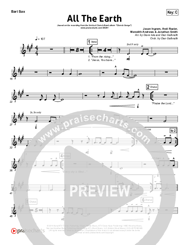 All The Earth Bari Sax (Vertical Worship)