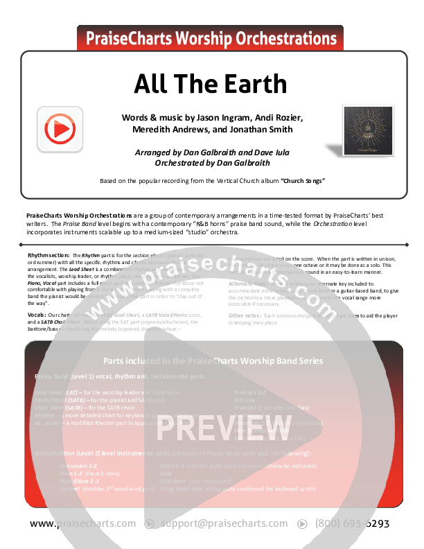 All The Earth Cover Sheet (Vertical Worship)