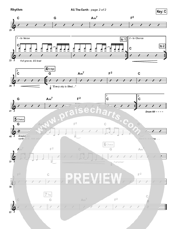 All The Earth Rhythm Chart (Vertical Worship)