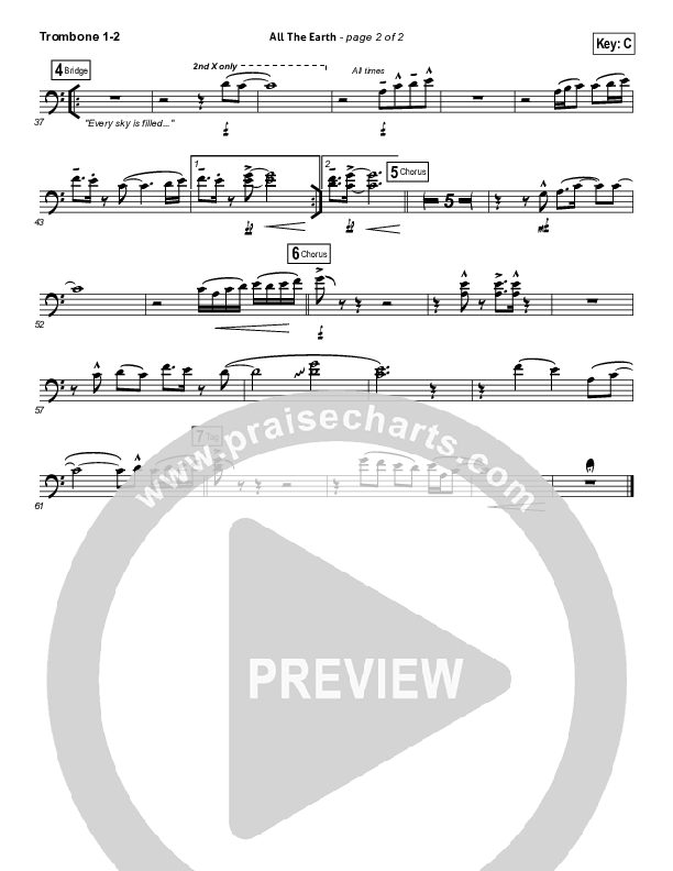 All The Earth Trombone 1/2 (Vertical Worship)