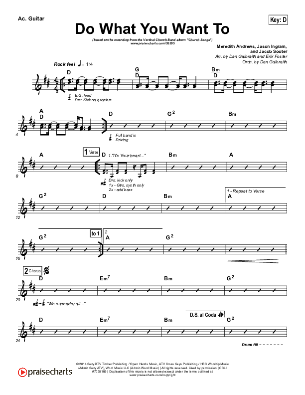 Do What You Want To Acoustic Guitar (Vertical Worship)