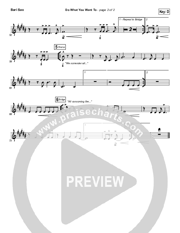 Do What You Want To Bari Sax (Vertical Worship)