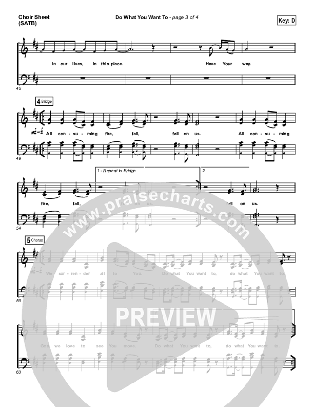 Do What You Want To Choir Sheet (SATB) (Vertical Worship)