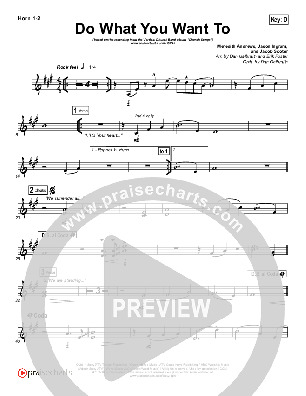 Do What You Want To Brass Pack (Vertical Worship)