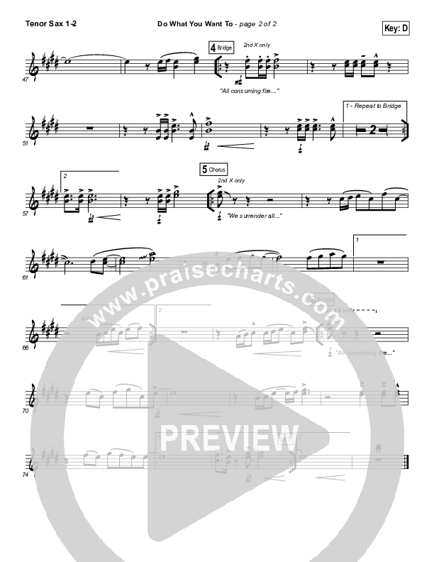 Do What You Want To Tenor Sax 1/2 (Vertical Worship)