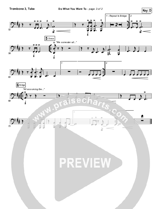 Do What You Want To Trombone 3/Tuba (Vertical Worship)