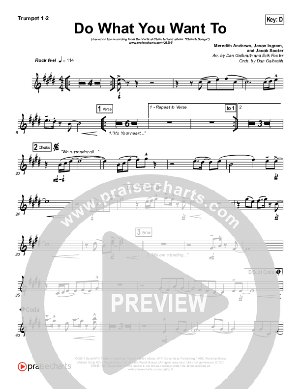Do What You Want To Trumpet 1,2 (Vertical Worship)